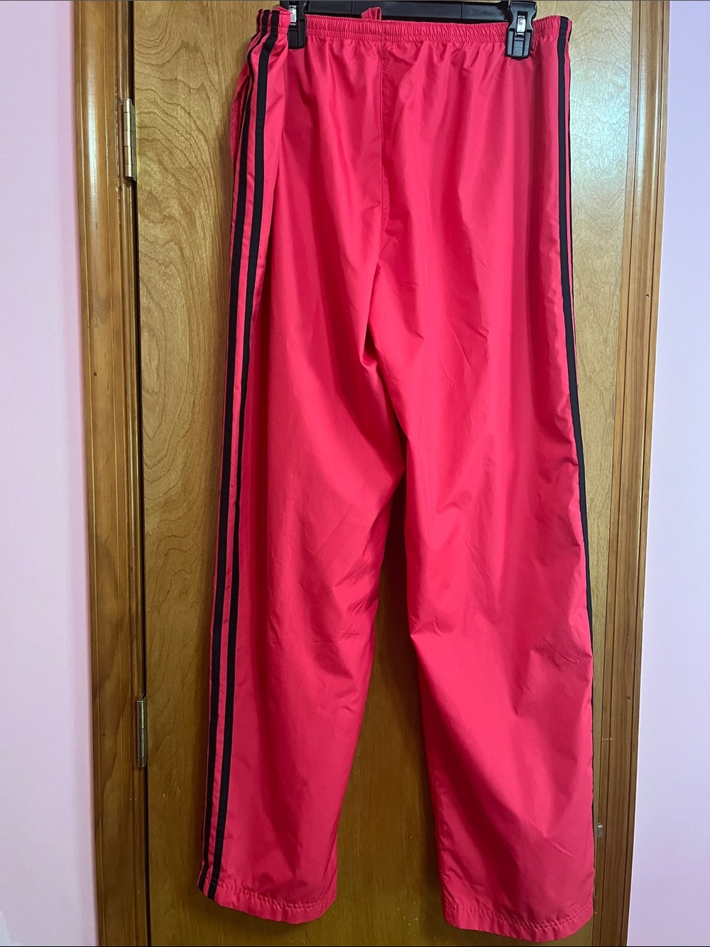 adidas Hot Pink Track Pants with Black Side Stripes